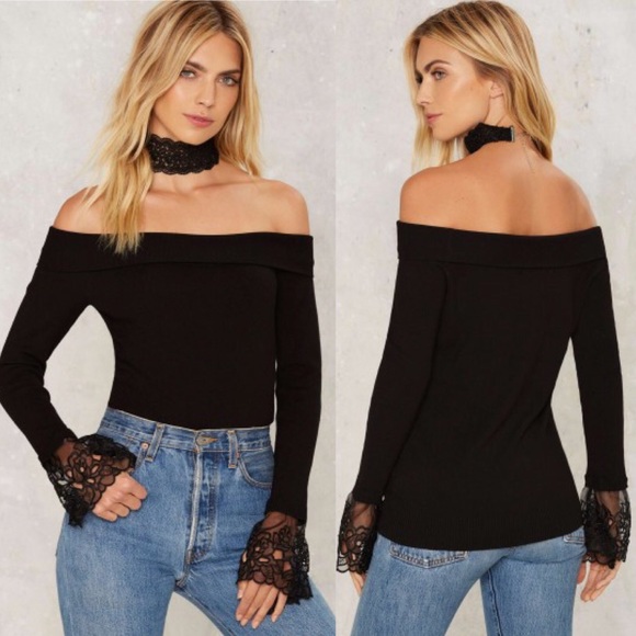 Nasty Gal Sweaters - Nasty Gal Touch Base Off-the-Shoulder Top